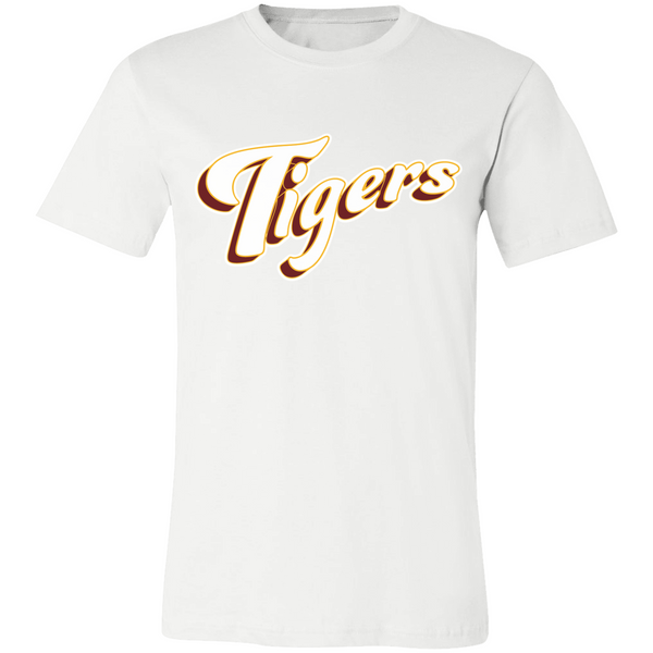 TIGERS TEXT WHITE Personalized Short Sleeve Tee