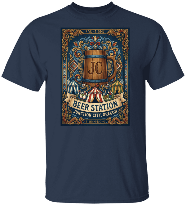 Beer Station Scandy Fest Vibe Beer station Junction City Oregon Unisex Heavy Cotton Tee
