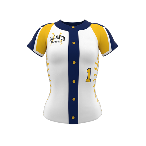 Ace "Faux" Full Button Short Sleeve Softball Jersey