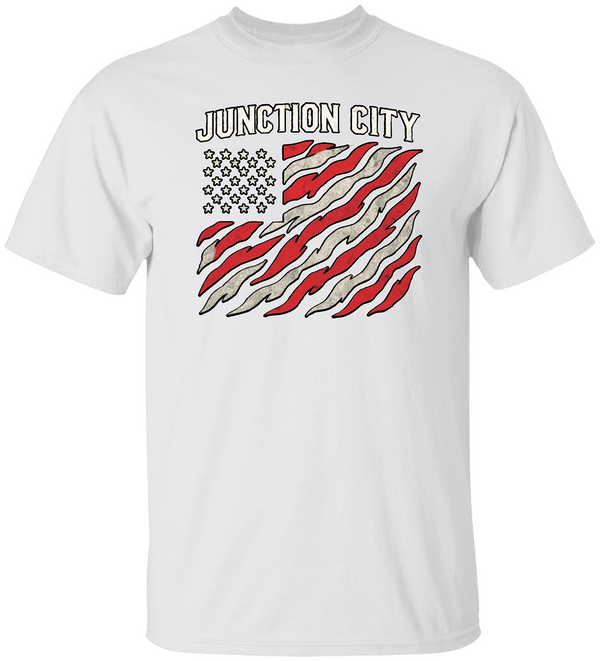 Junction city stripe flag Unisex Heavy Cotton Tee