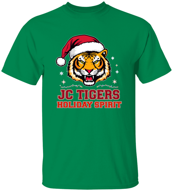 JC TIGERS HOLIDAY SPIRIT Christmas JC  Beer Station Unisex Heavy Cotton Tee