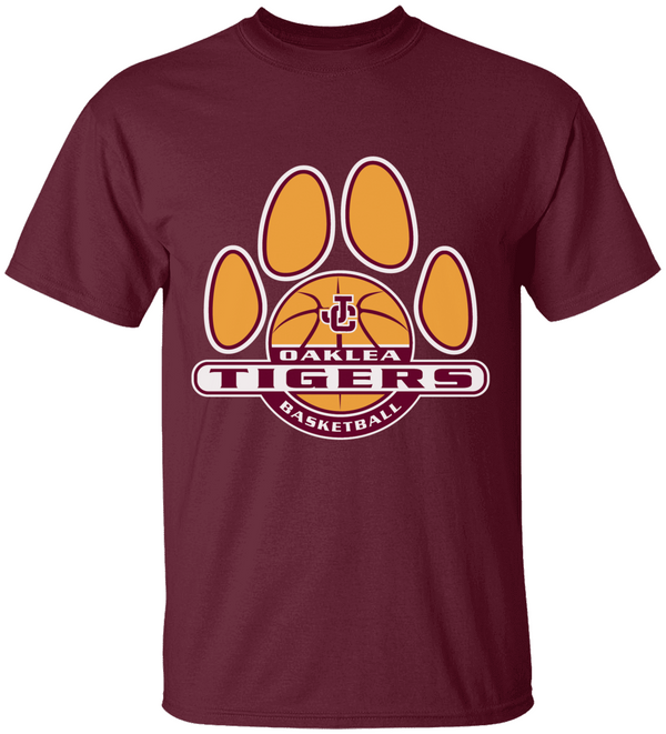 Oaklea Tigers Basketball paw Tigers Kids Heavy Cotton™ Tee