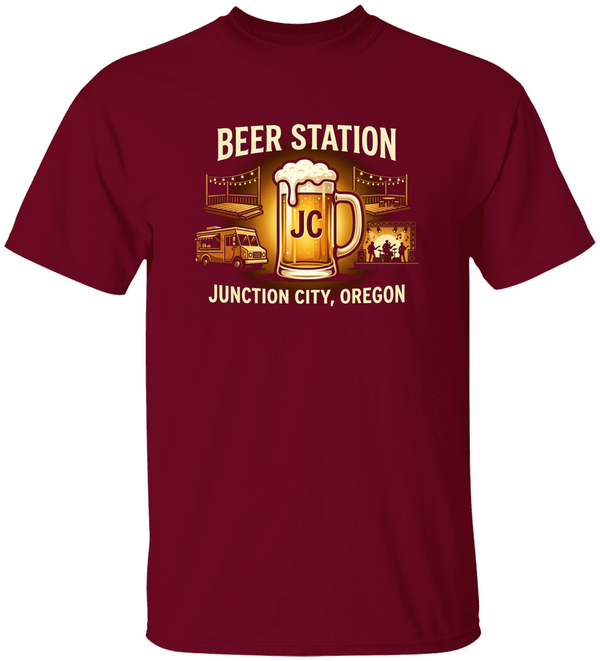Beer station Junction City Oregon Unisex Heavy Cotton Tee